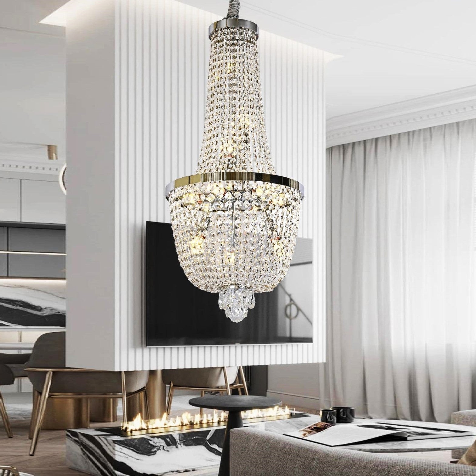 Полилей кристал LUXURY Chrome 90cm -P82404