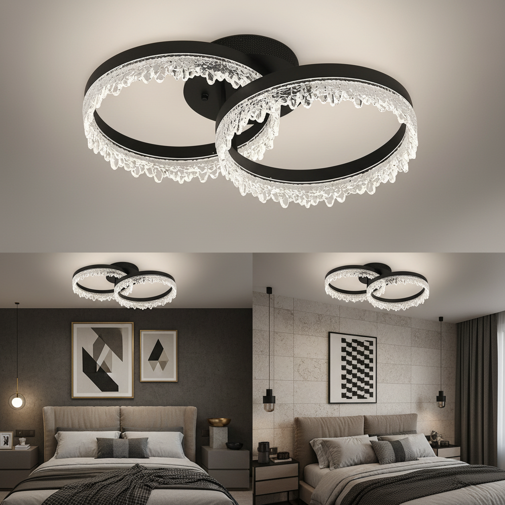 LED осветително тяло 2 CIRCLE VALS Еквивалент 200W Дистанционно