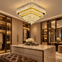 Осветително тяло LED кристал за таван Grand GLAMOUR Square с дистанционно
