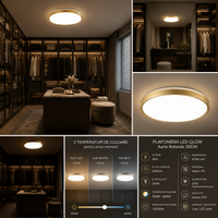 LED плафон GLOW Златист Кръгъл 50CM – еквивалент 250W