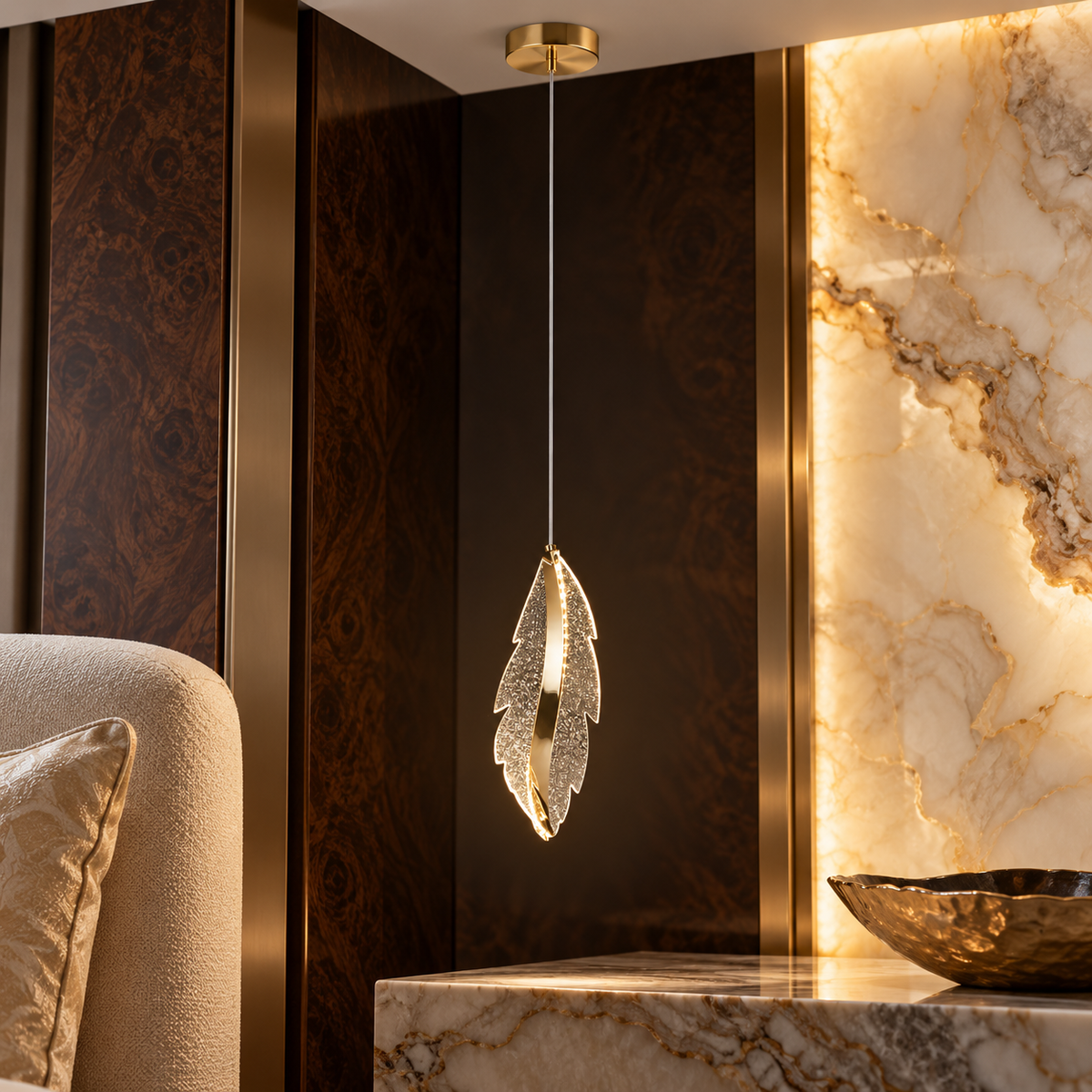 Пендел LED LEAF Premium Gold