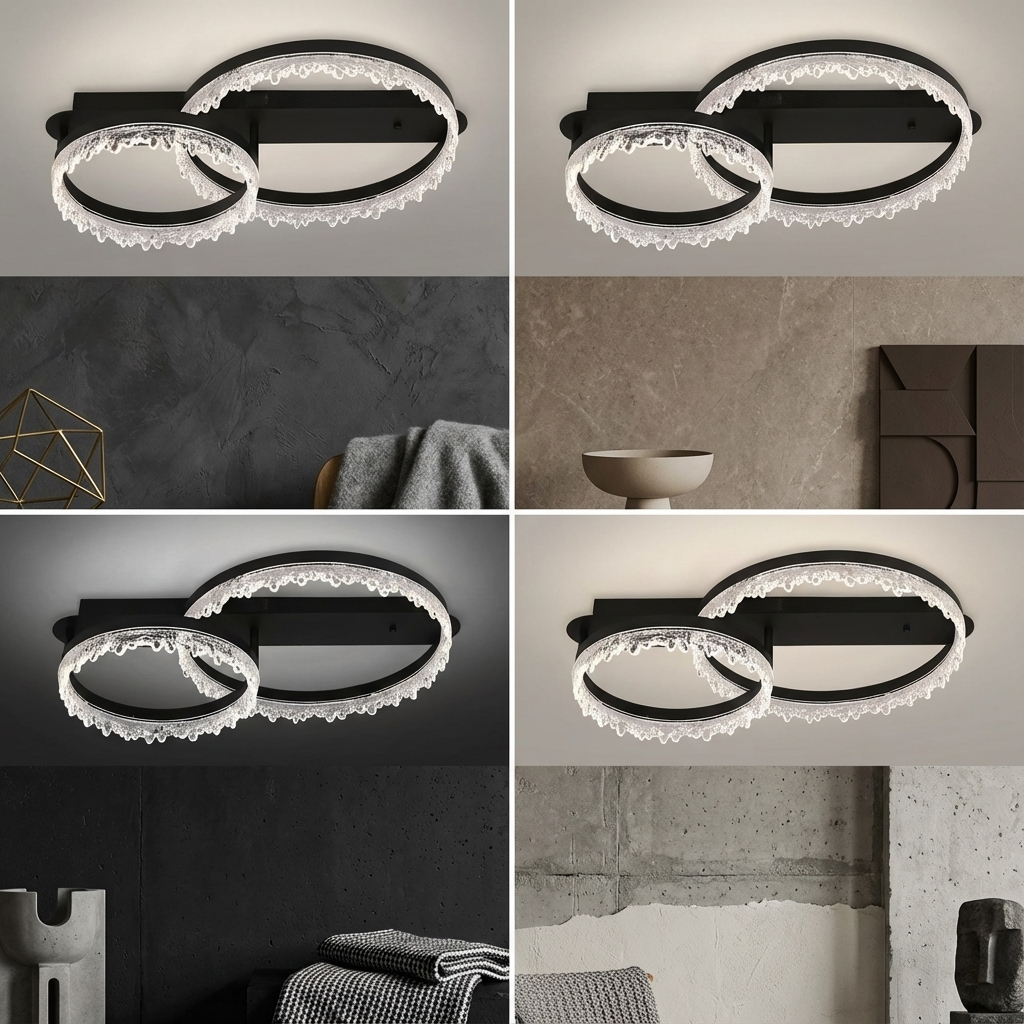LED осветително тяло 2 CIRCLE VALS Еквивалент 300W С дистанционно