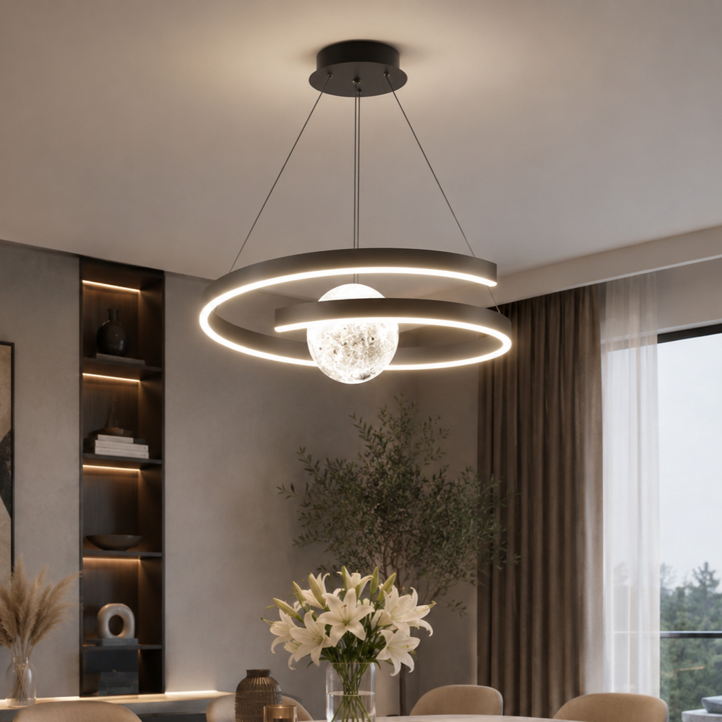 LED осветително тяло тип пендел INFINITY SPHERE Черен Еквивалент 500W