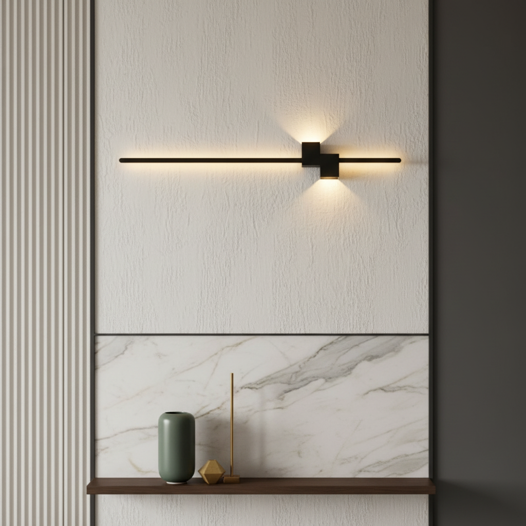 LED аплик MILO LINES 28W Черен Еквивалент 200W