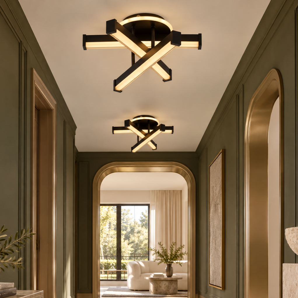 LED аплик LINNES CIRCLE 52W BLACK Еквивалент 300W