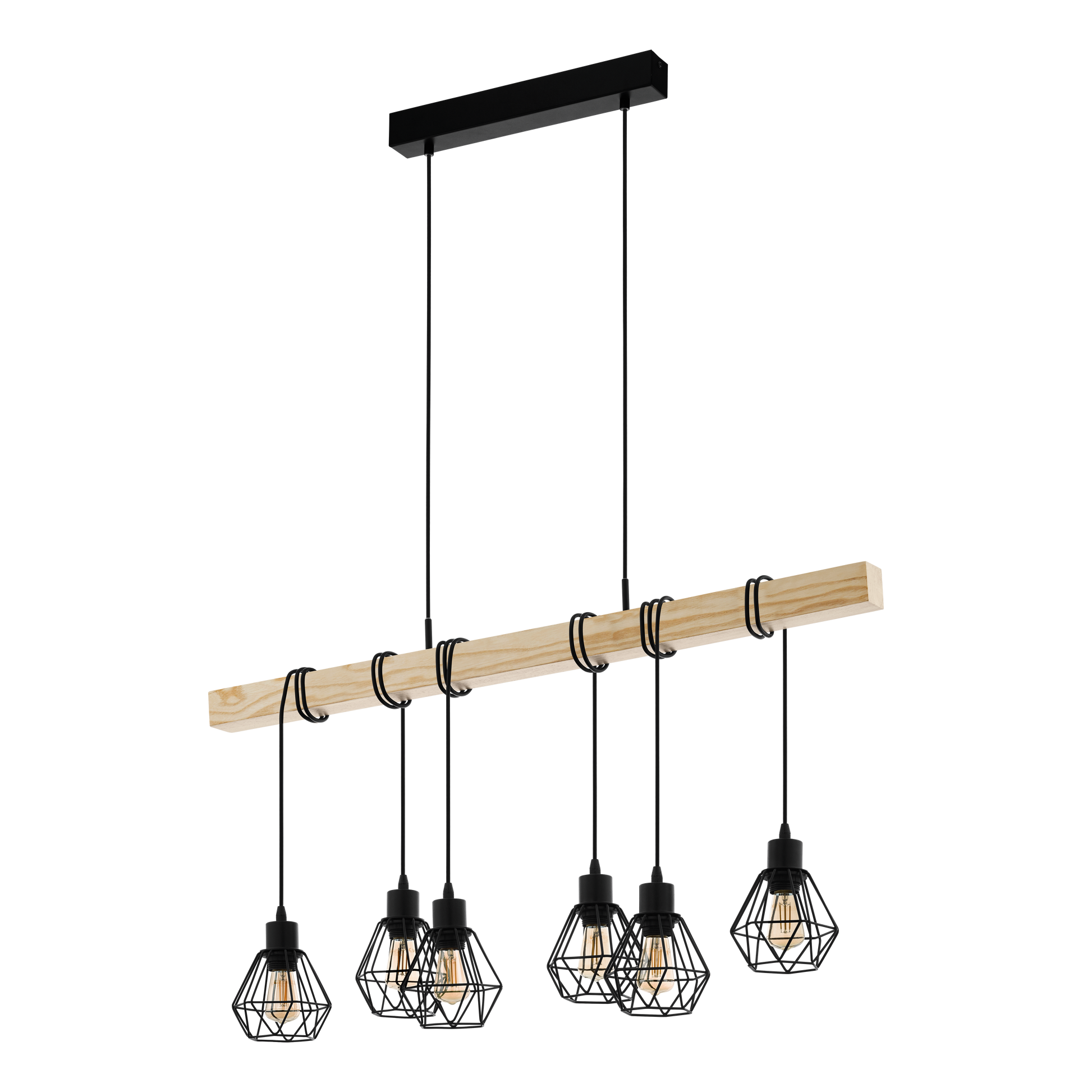 Осветително тяло TOWNSHEND 5 Black & Wood Eglo