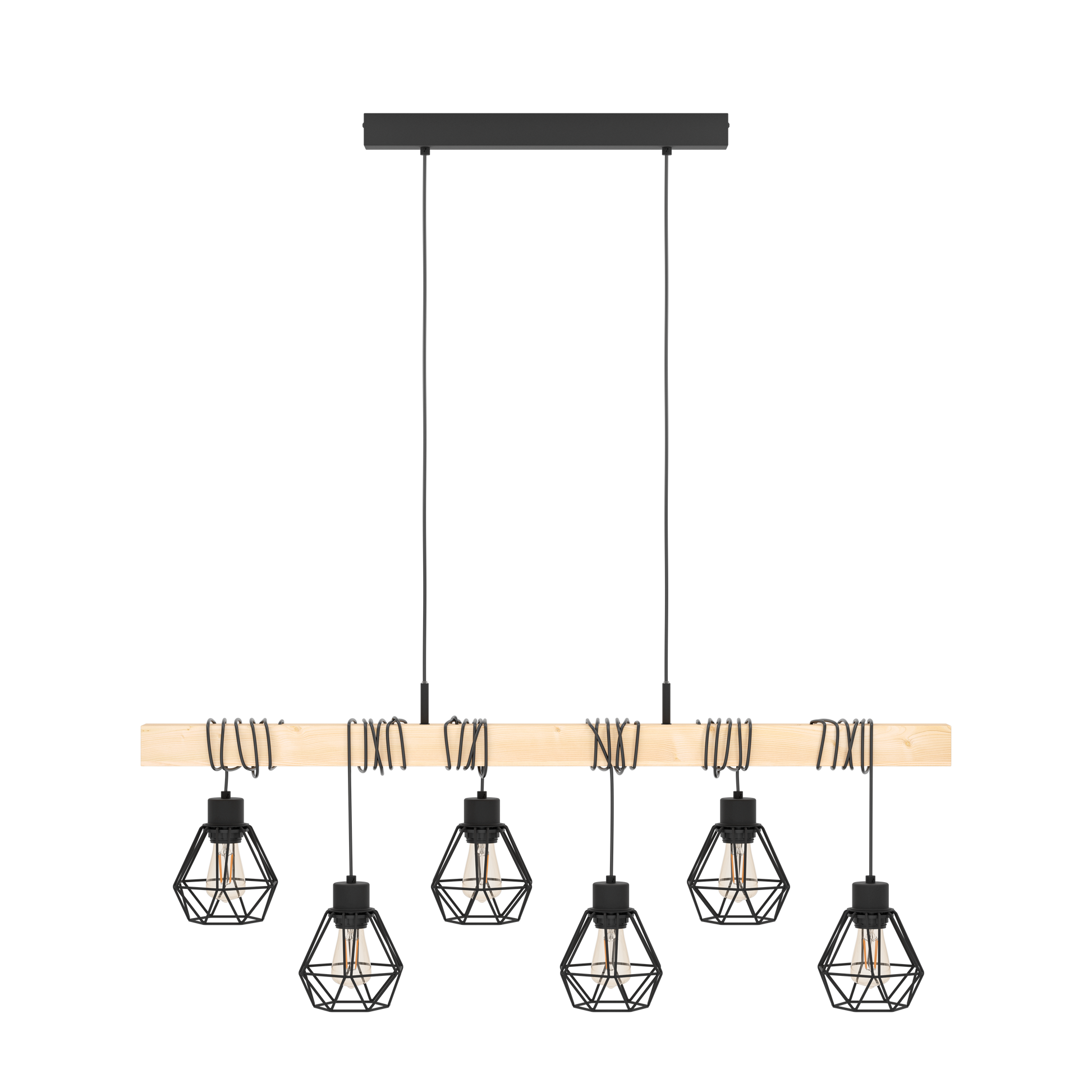 Осветително тяло TOWNSHEND 5 Black & Wood Eglo