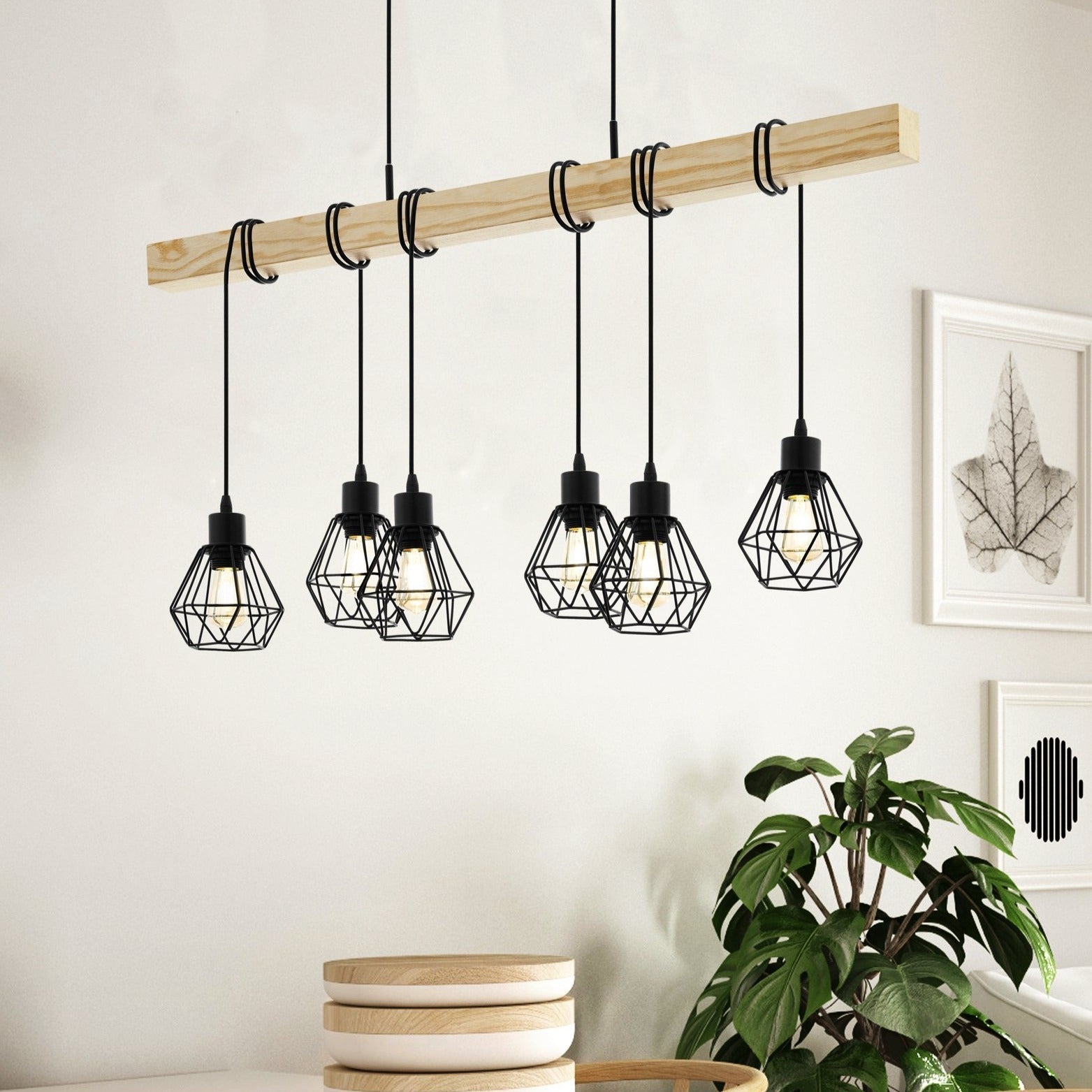 Осветително тяло TOWNSHEND 5 Black & Wood Eglo