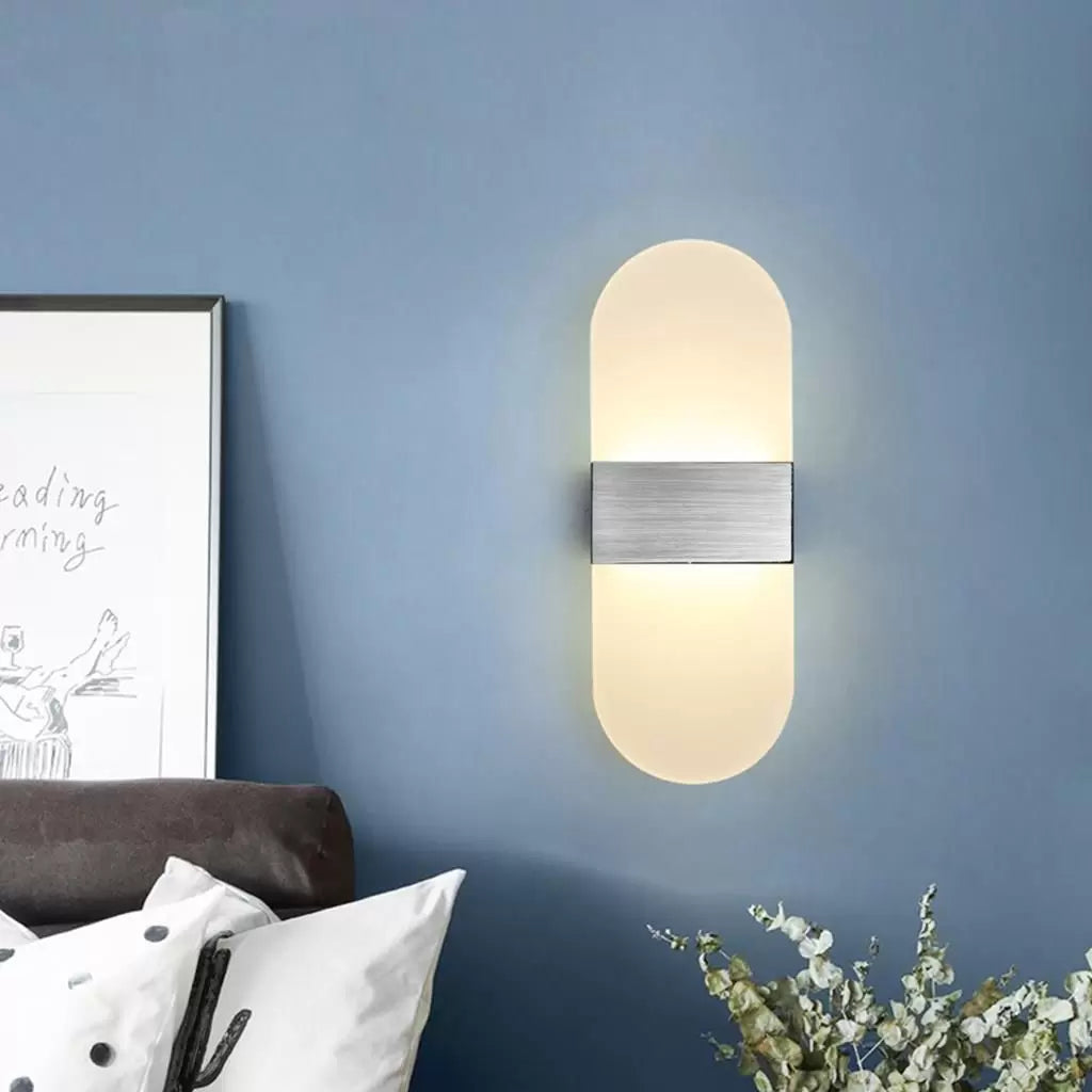 LED аплик за стена 12W SUBLIME OVAL SILVER