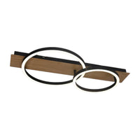 LED осветително тяло HEILOS Black 2 Circle с дистанционно, еквивалент 150W