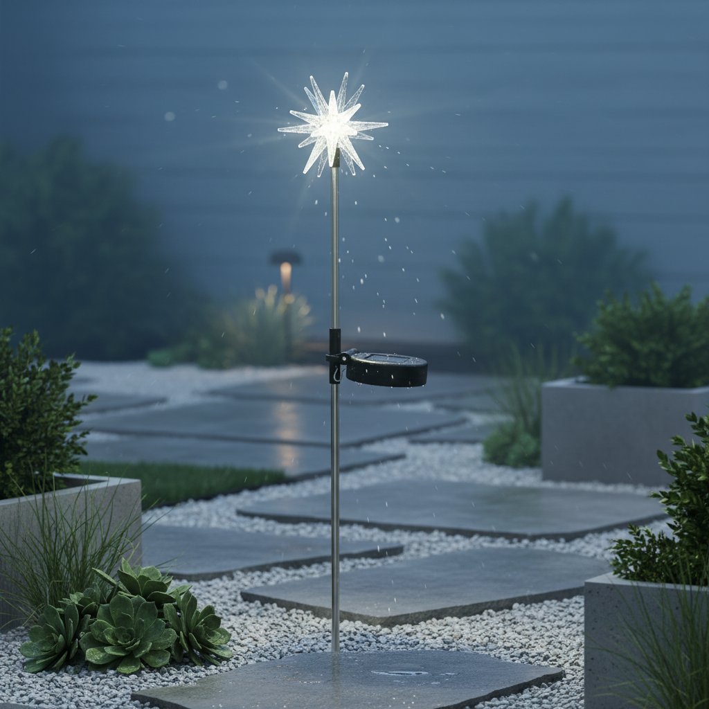 Соларна LED лампа STEA, 80 cm, Хром, RGB