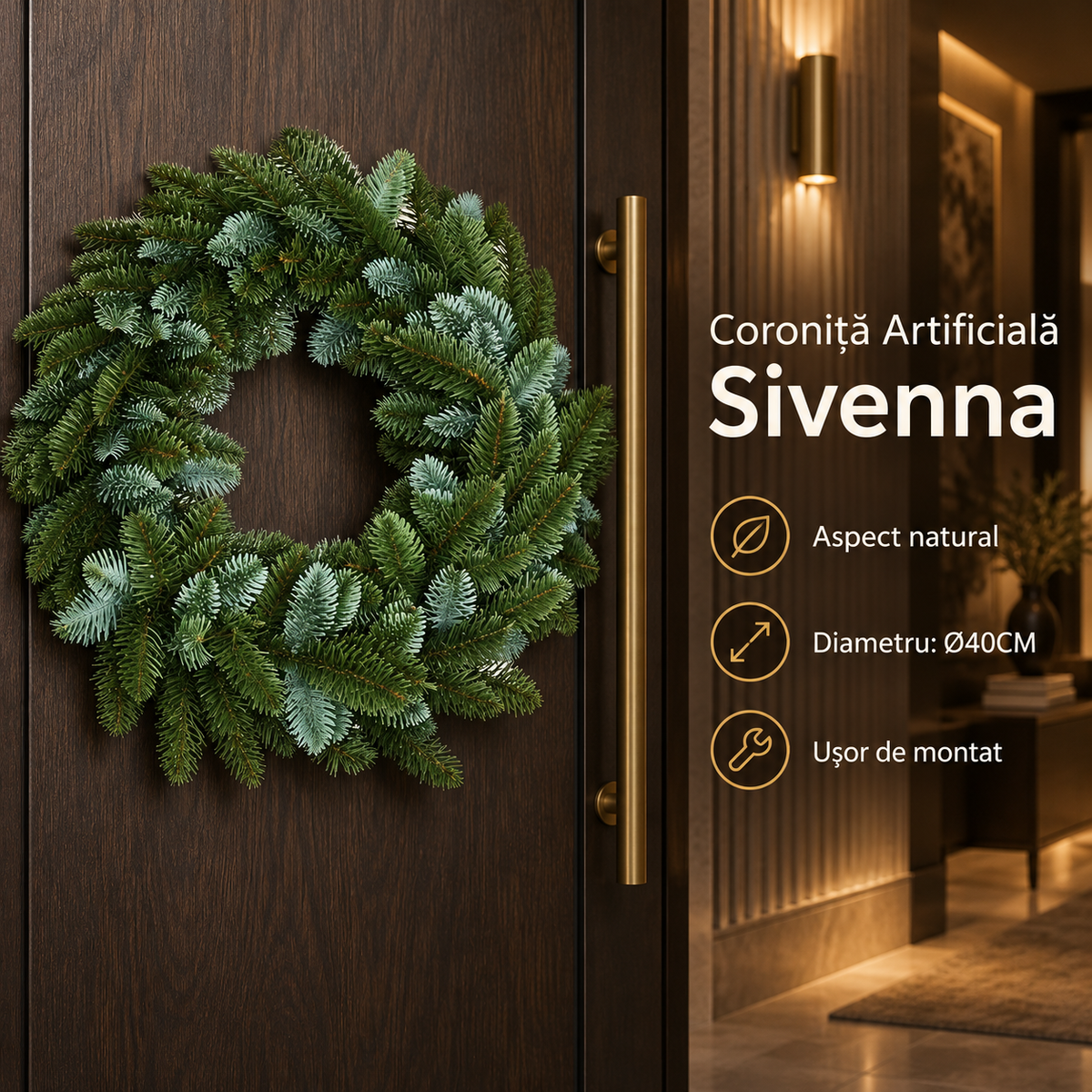 Изкуствен коледен венец Sivenna Мултиколор Ø40CM