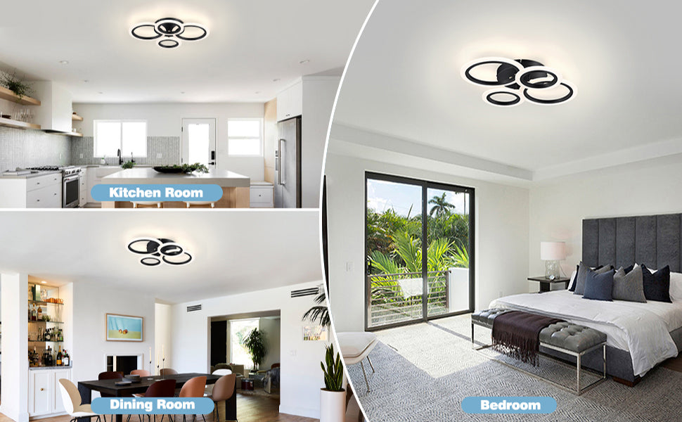 LED осветително тяло 2+2 CIRCLE BLACK Еквивалент 400W Дистанционно