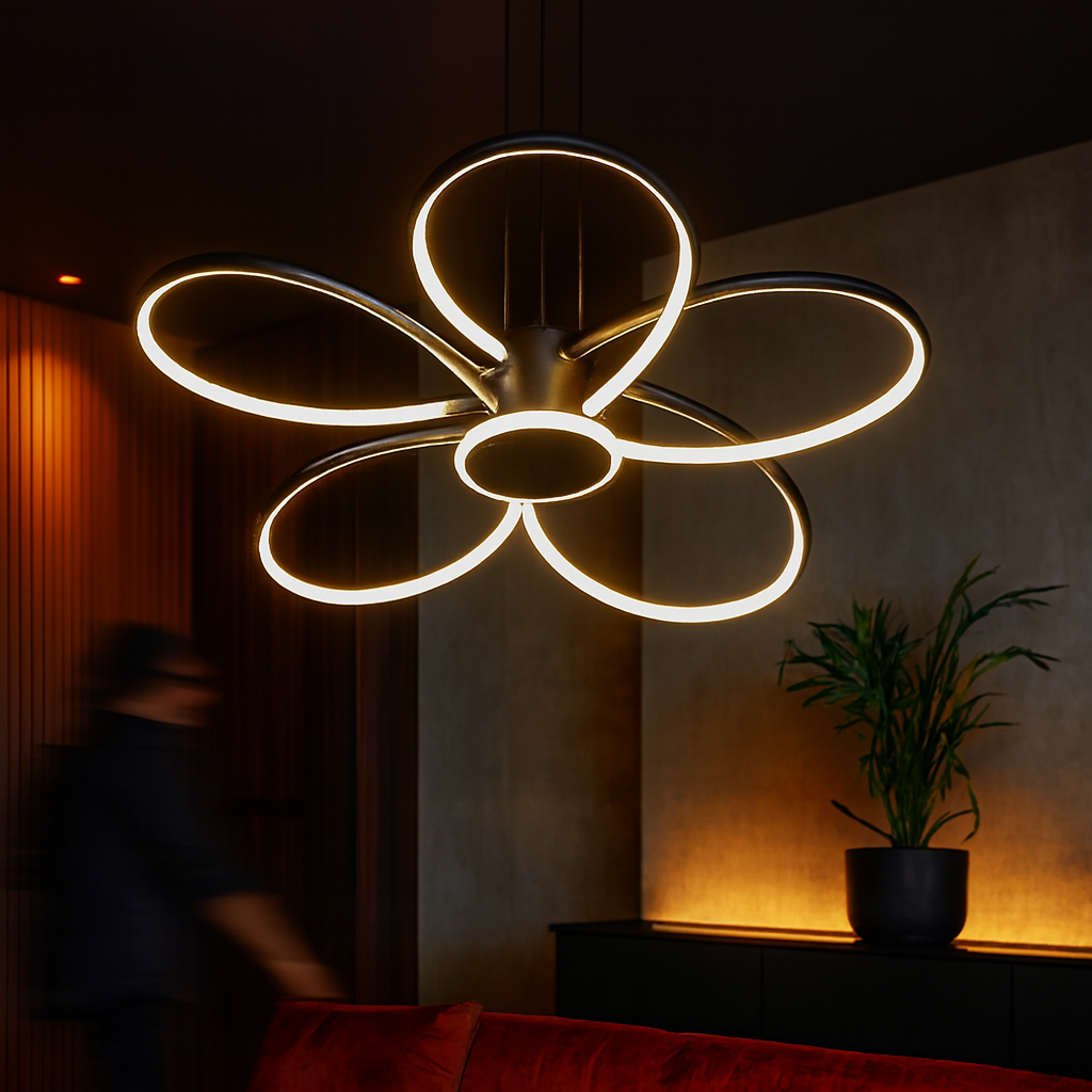 LED осветително тяло висящо ZUVY Black еквивалент 700W