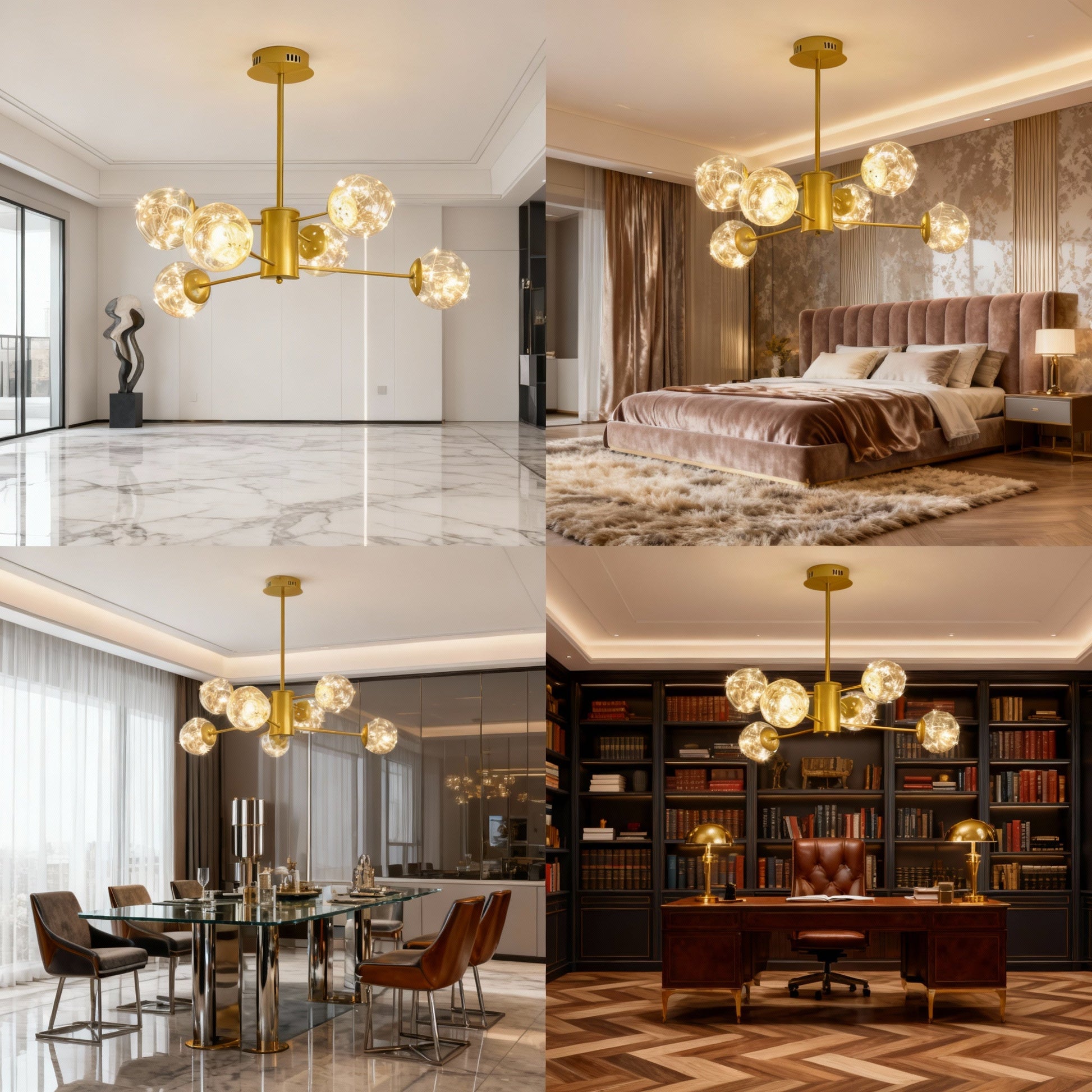 LED осветително тяло висящо Arlio Gold еквивалент 130W