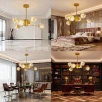 LED осветително тяло висящо Arlio Gold еквивалент 130W