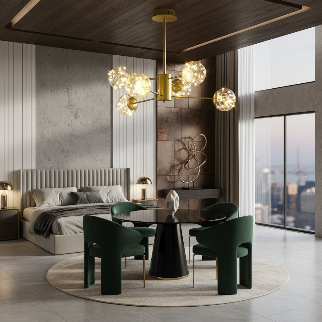 LED осветително тяло висящо Arlio Gold еквивалент 130W