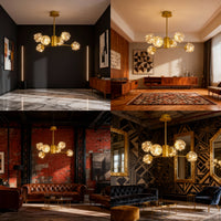 LED осветително тяло висящо Arlio Gold еквивалент 130W