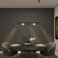 LED осветително тяло тип пендел MELI Black с абажур и 3 спота, еквивалент 90W, с дистанционно