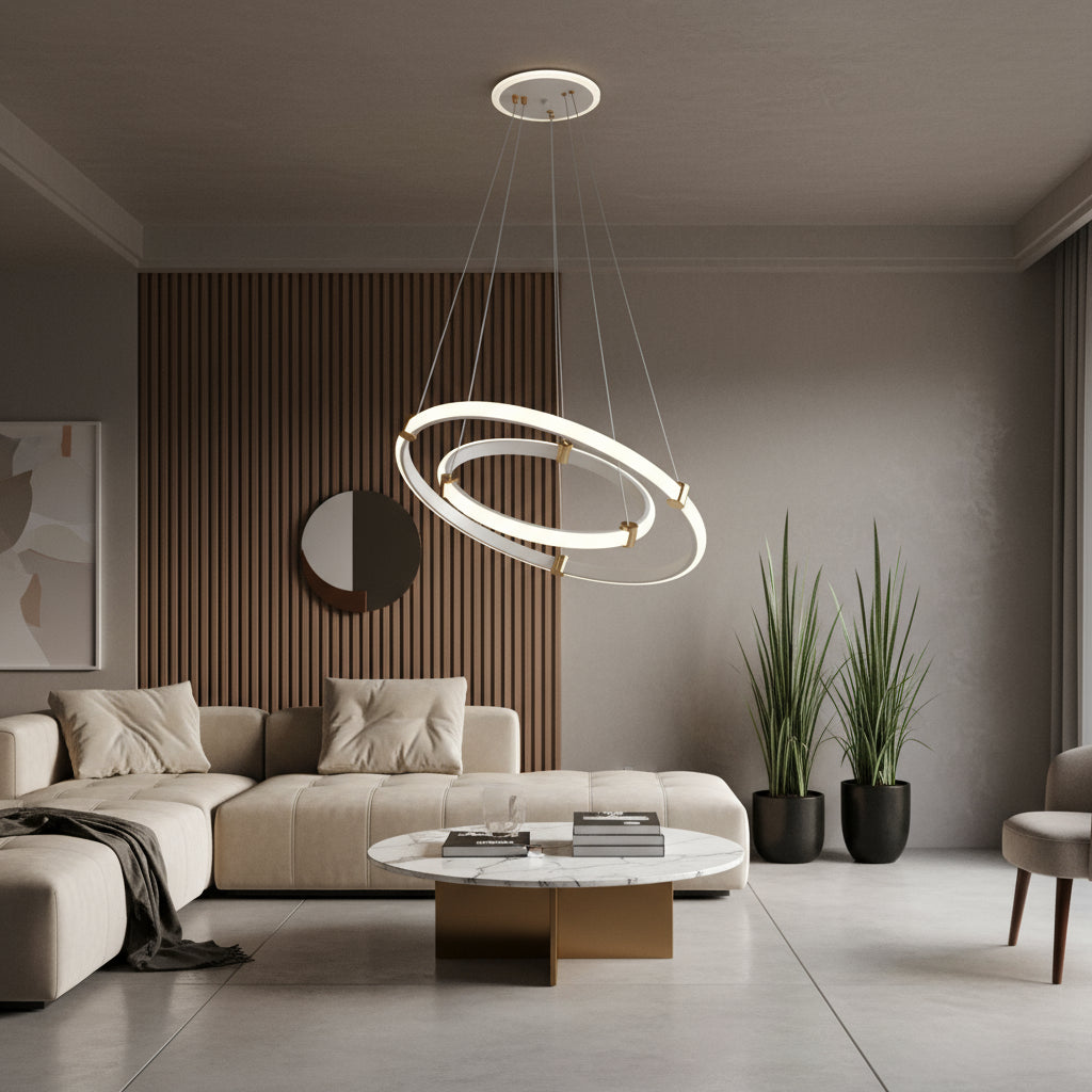 LED осветително тяло ZENO White, висящо, еквивалент 250W, с дистанционно