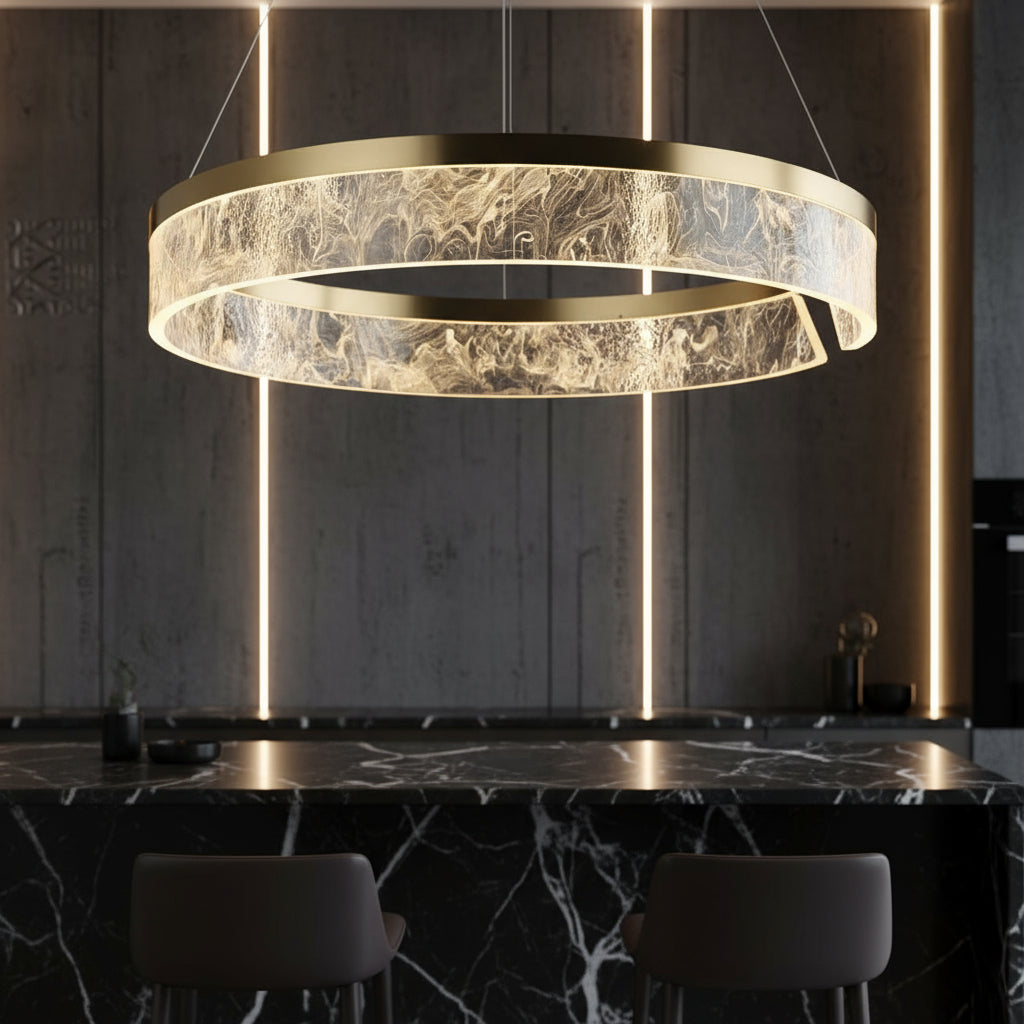 LED осветително тяло тип пендел OMNI Gold, еквивалент 250W, с дистанционно