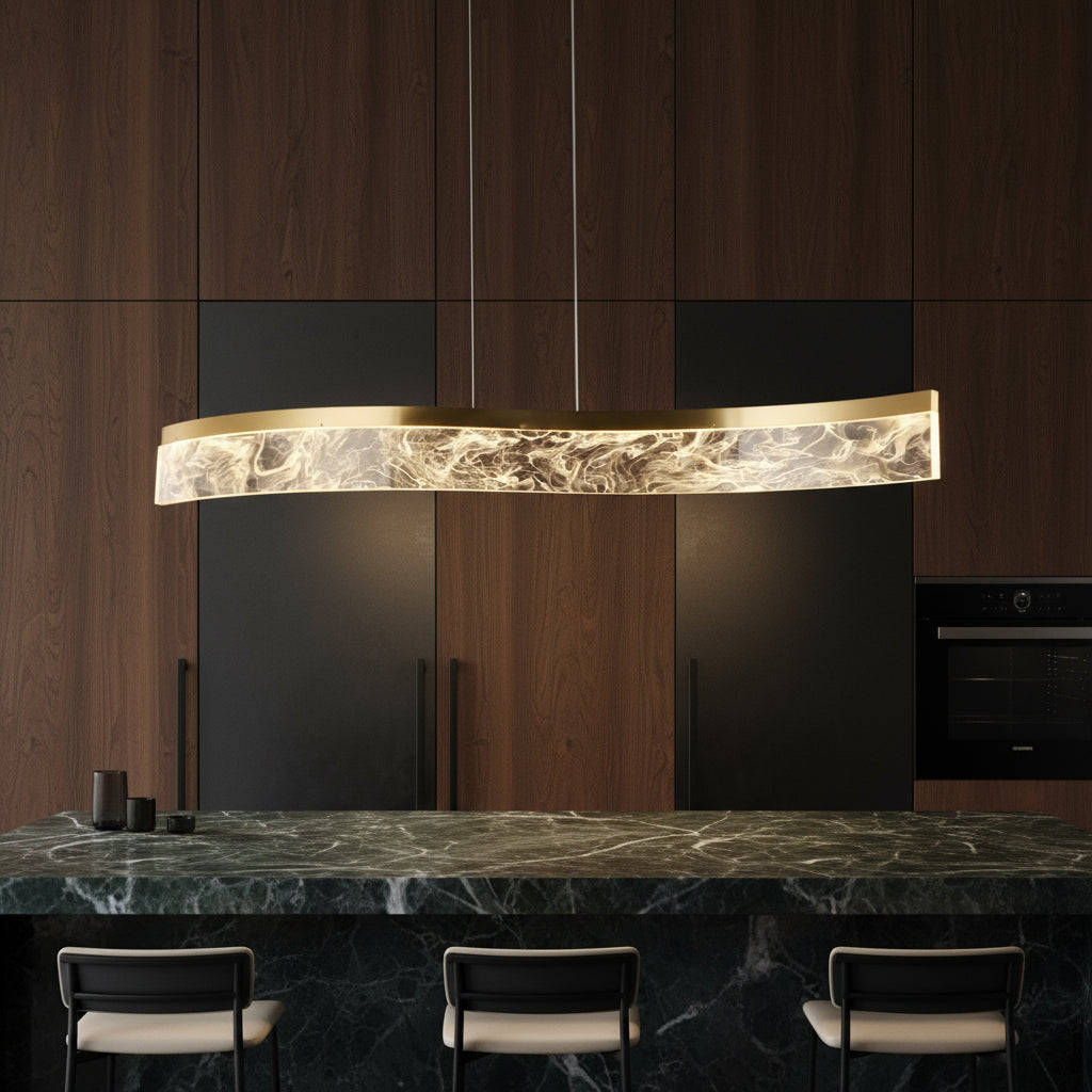 LED осветително тяло тип пендел OMNI Gold, еквивалент 200W, с дистанционно