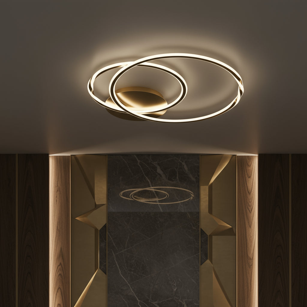 LED осветително тяло 2 GOLD CIRCLE Еквивалент 600W Дистанционно
