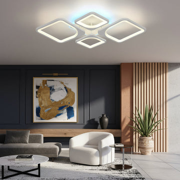 Осветително тяло LED 4 Square VENOX White RGB Еквивалент 300W Дистанционно