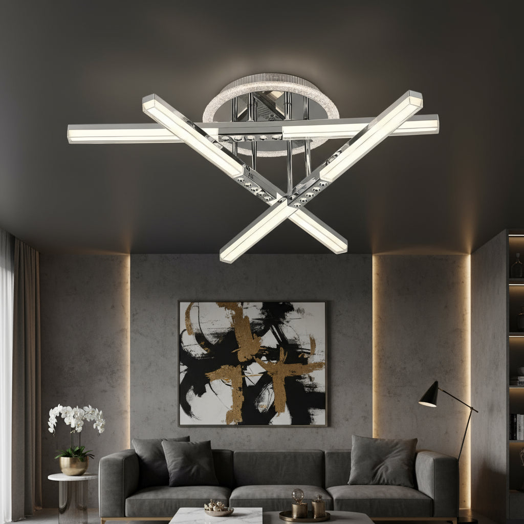 Осветително тяло LED 3 Lines ROEN Silver еквивалент 300W дистанционно