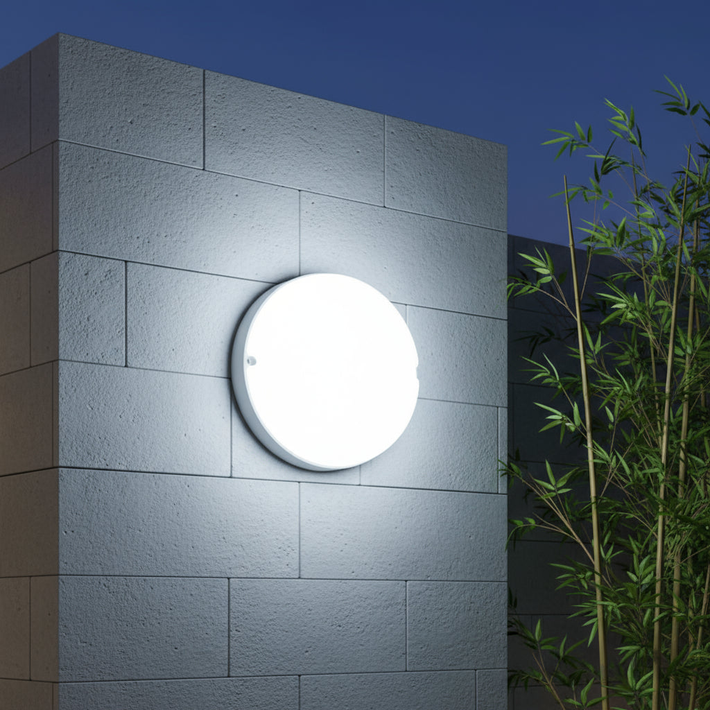 LED аплик 20W кръгъл BAT ZAVI бял за външен монтаж