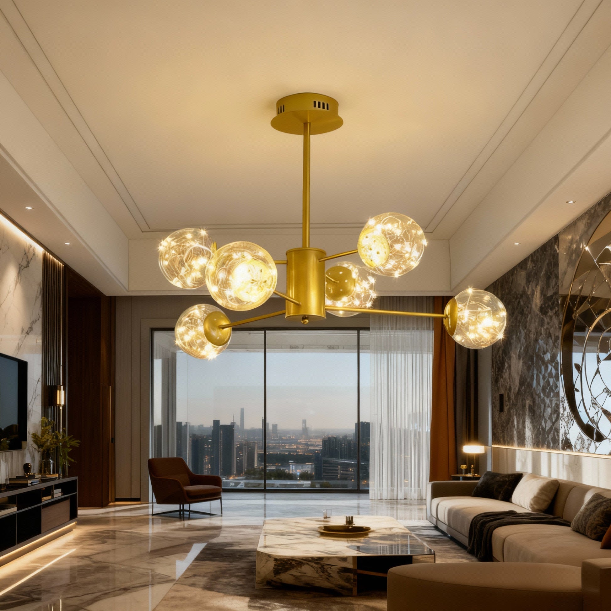LED осветително тяло висящо Arlio Gold еквивалент 130W