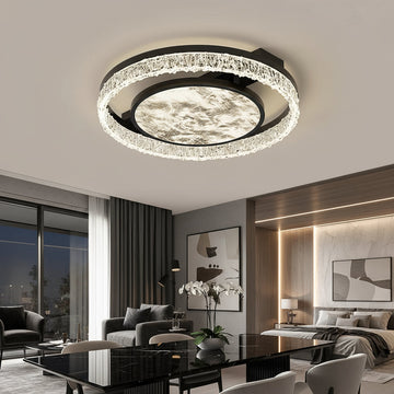 Осветително тяло LED Round SAARI Black еквивалент 400W с дистанционно