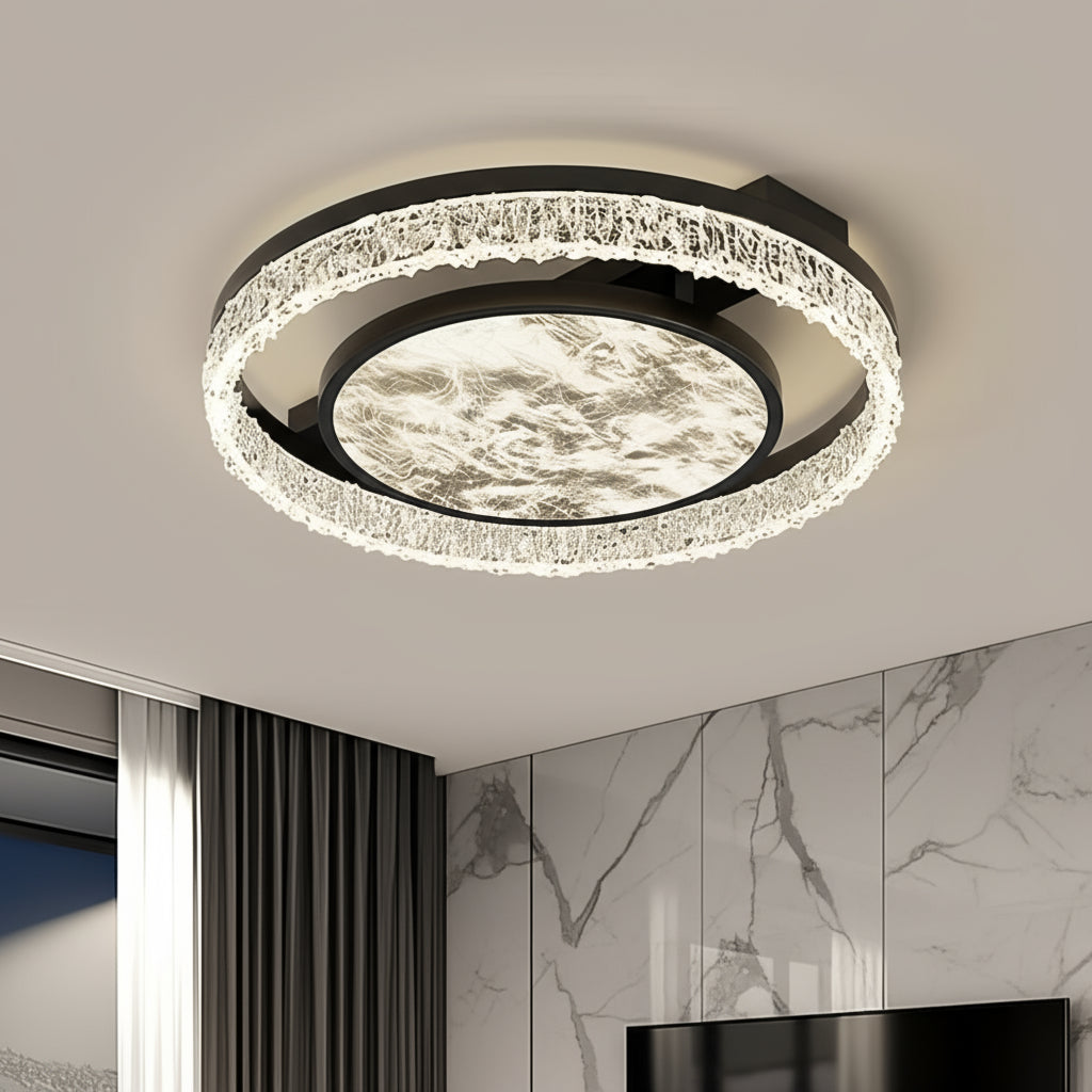 Осветително тяло LED Round SAARI Black еквивалент 400W с дистанционно
