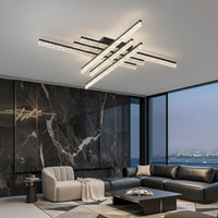 LED осветително тяло 6 LINES SAARI Black еквивалент 600W с дистанционно