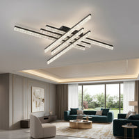LED осветително тяло 6 LINES SAARI Black еквивалент 600W с дистанционно