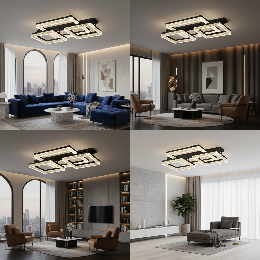 LED осветително тяло Three Square SAARI Black еквивалент 500W с дистанционно