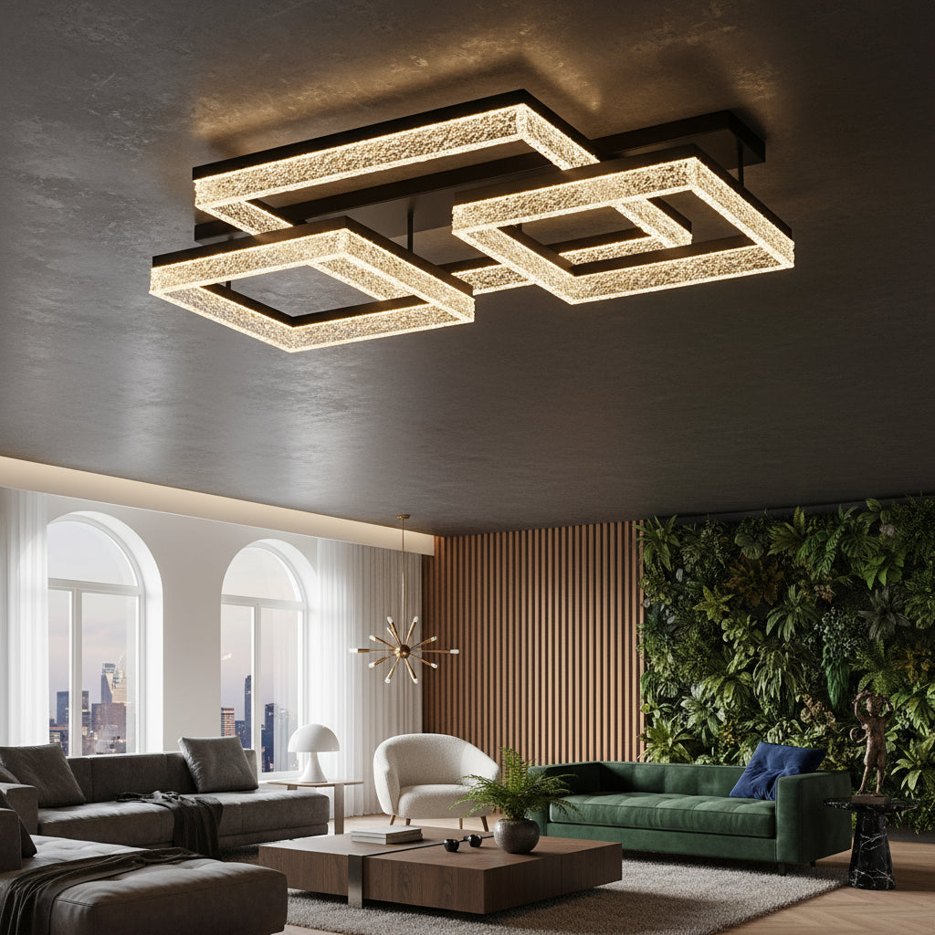 LED осветително тяло Three Square SAARI Black еквивалент 500W с дистанционно