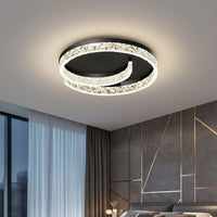 Осветително тяло LED ROUND SAARI Black еквивалент 300W с дистанционно