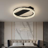 Осветително тяло LED ROUND SAARI Black еквивалент 200W с дистанционно