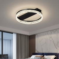 Осветително тяло LED ROUND SAARI Black еквивалент 200W с дистанционно