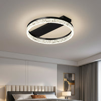 Осветително тяло LED ROUND SAARI Black еквивалент 200W с дистанционно