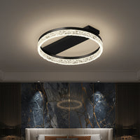 Осветително тяло LED ROUND SAARI Black еквивалент 200W с дистанционно