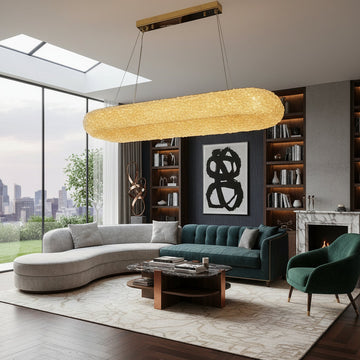 Осветително тяло LED висящо ENZO Golden Sponge кристал еквивалент 400W