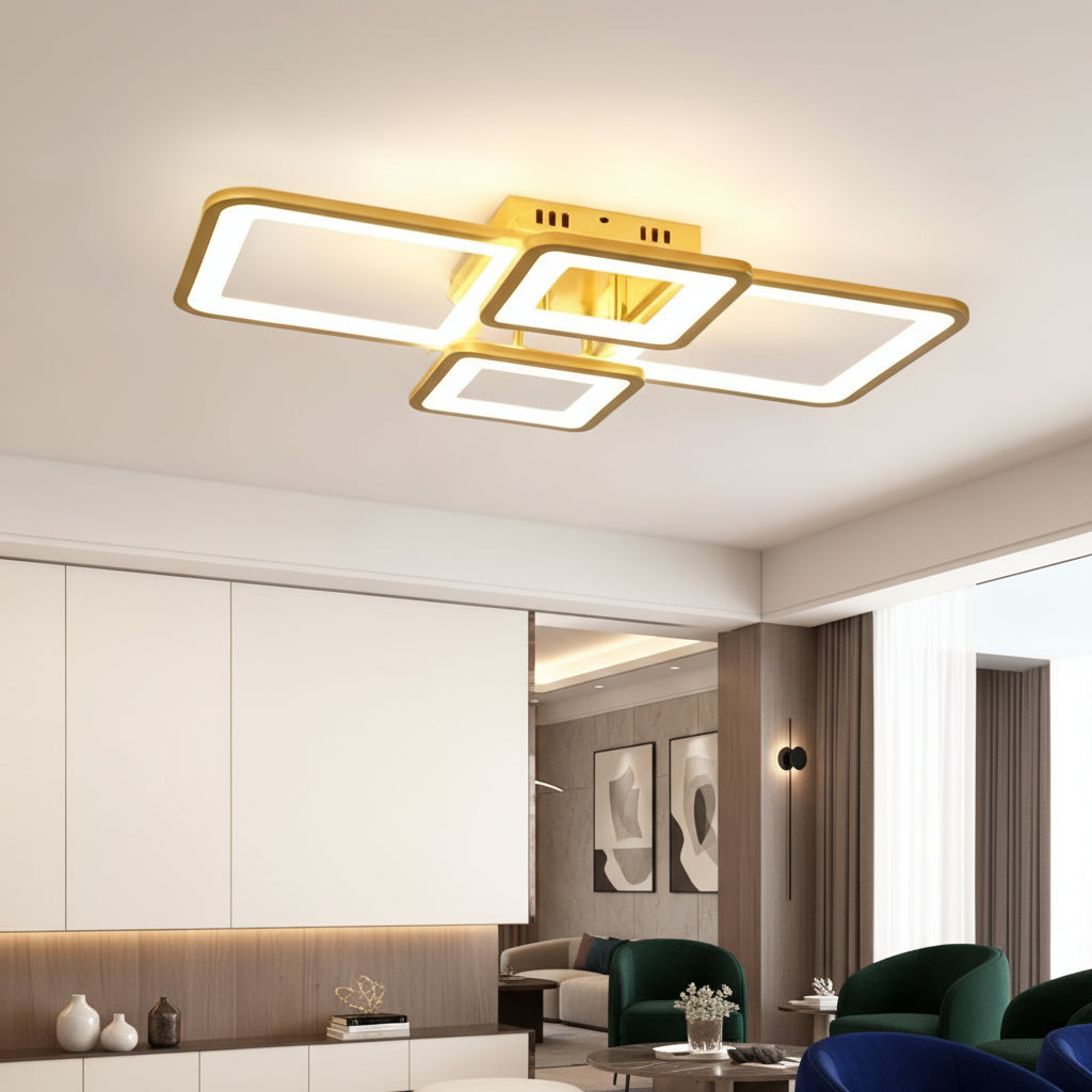 LED осветително тяло 4 Square LUMO Gold еквивалент 500W с дистанционно