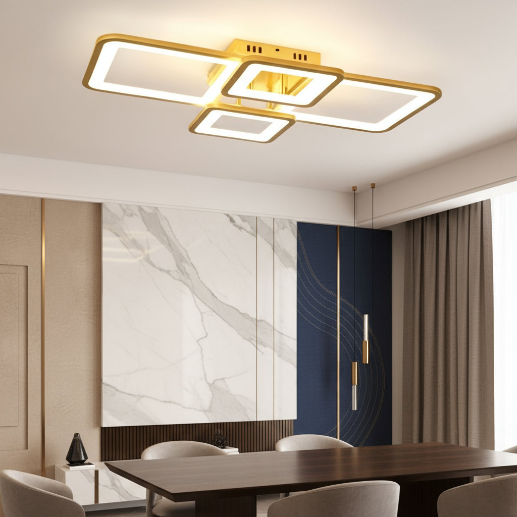 LED осветително тяло 4 Square LUMO Gold еквивалент 500W с дистанционно