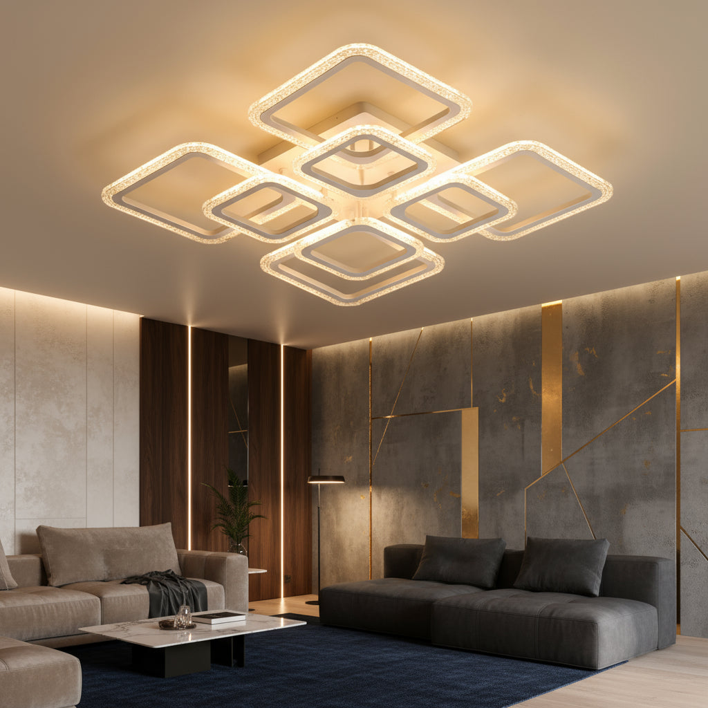 LED осветително тяло 4+4 Square Gigant BUBBLES WHITE еквивалент 800W с дистанционно