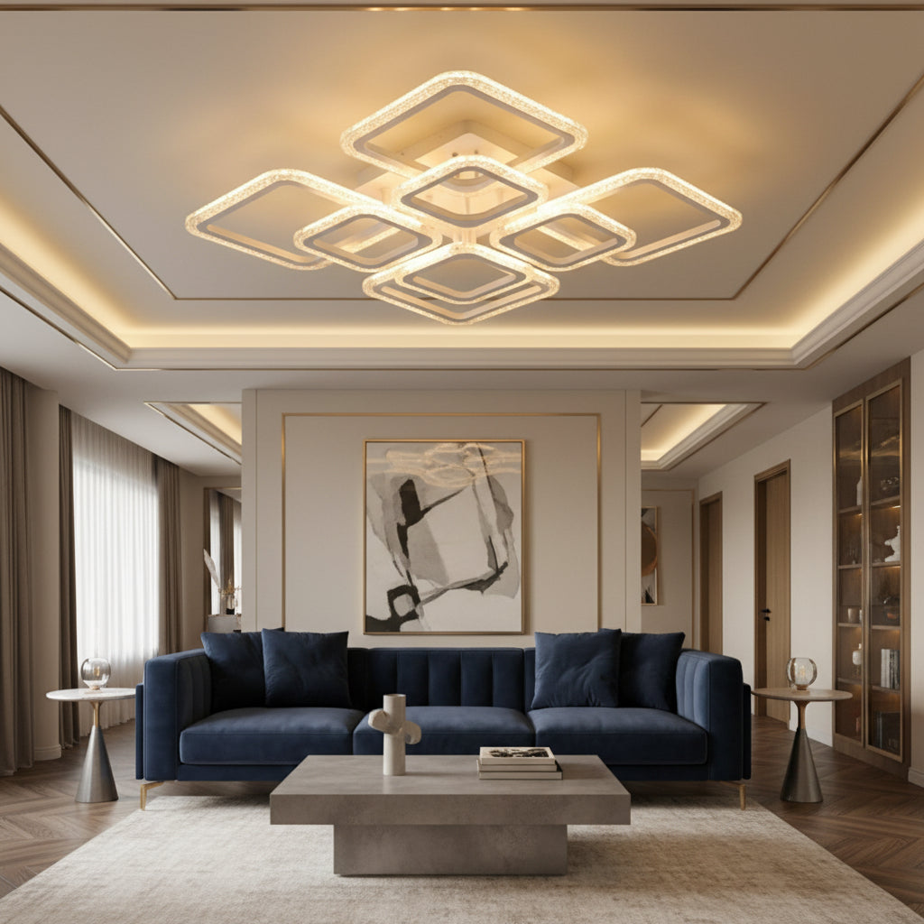 LED осветително тяло 4+4 Square Gigant BUBBLES WHITE еквивалент 800W с дистанционно