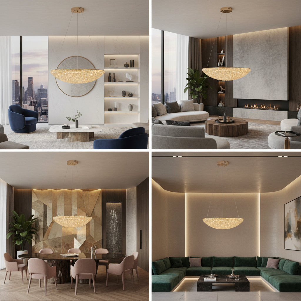 LED осветително тяло тип пендел ENZO NEST Golden Sponge