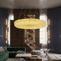 Осветително тяло LED висящо ENZO Golden Sponge кристал еквивалент 300W