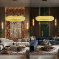 Осветително тяло LED висящо ENZO Golden Sponge кристал еквивалент 300W